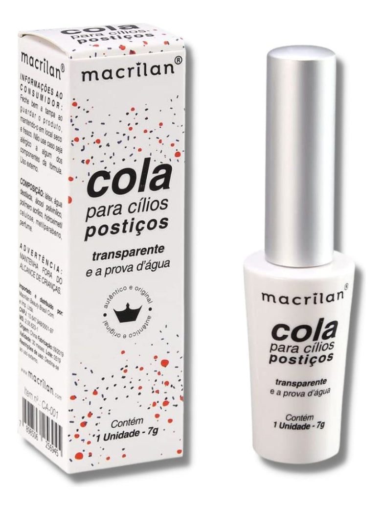 Cola Cílios Postiços Transparente Macrilan Prova D'água