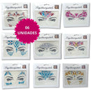 Adesivo Strass Facial Rosto Maquiagem Carnaval 06 Unidades