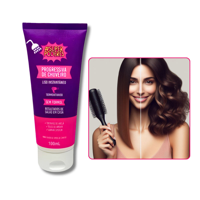 Escova Progressiva De Chuveiro Liso Instantâneo Sem Formol