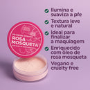 Pó Facial Vegano Rosa Mosqueta Natural para Rosto