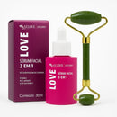 Kit Sérum Facial 3 em 1 + Rolo Massageador Pedra de Jade