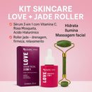 Kit Sérum Facial 3 em 1 + Rolo Massageador Pedra de Jade