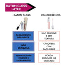 Batom Lip Gloss Labial Látex Kit C/6 Unidades Vegano