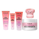 Kit C/4 Skin Care Poran Rosa Mosqueta +1 Esponja Polvo